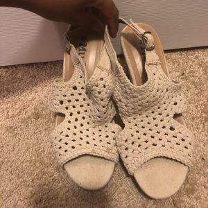 Beige wedges